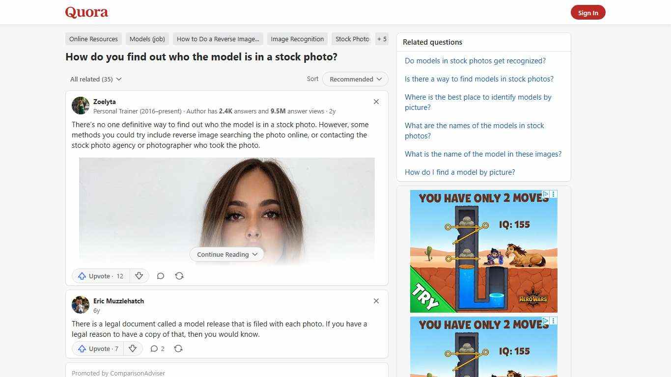 How to find out who the model is in a stock photo - Quora