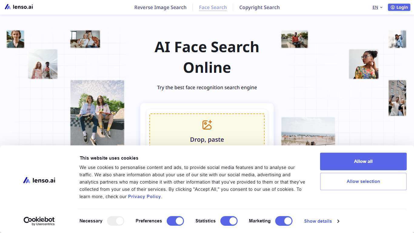 Lenso.ai: AI Face Search Online and Facial Recognition Engine